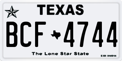 TX license plate BCF4744