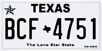 TX license plate BCF4751