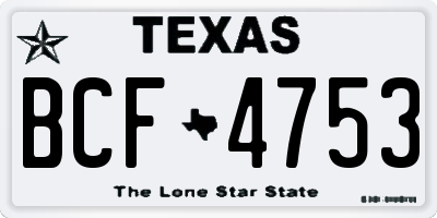 TX license plate BCF4753