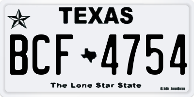 TX license plate BCF4754