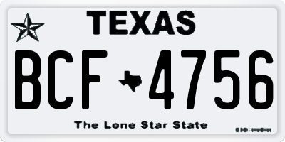 TX license plate BCF4756