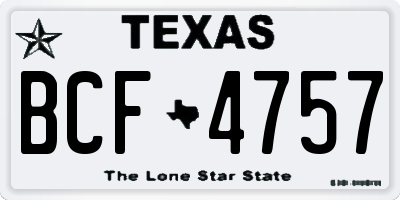 TX license plate BCF4757