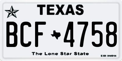 TX license plate BCF4758