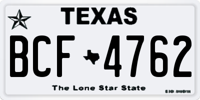 TX license plate BCF4762