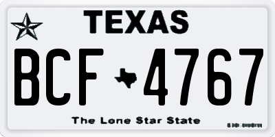 TX license plate BCF4767