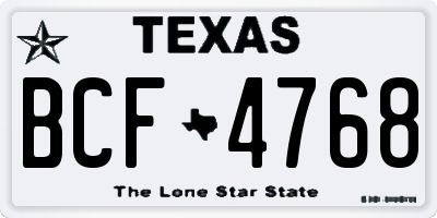 TX license plate BCF4768