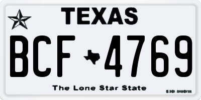 TX license plate BCF4769