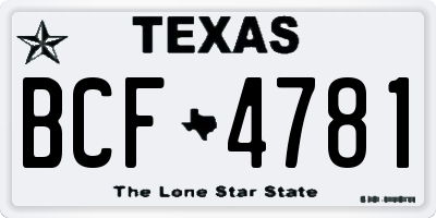 TX license plate BCF4781