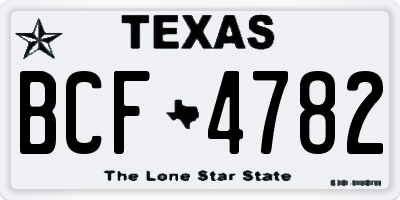 TX license plate BCF4782