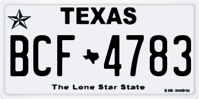 TX license plate BCF4783