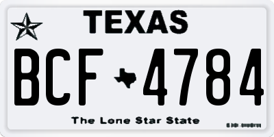 TX license plate BCF4784
