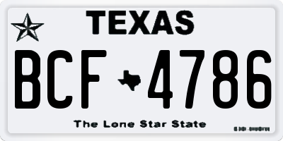 TX license plate BCF4786