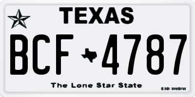 TX license plate BCF4787