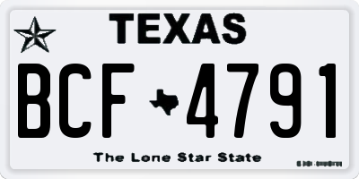 TX license plate BCF4791