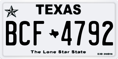 TX license plate BCF4792