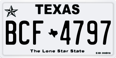 TX license plate BCF4797