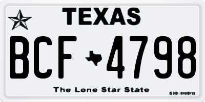 TX license plate BCF4798