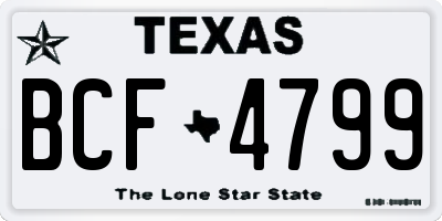 TX license plate BCF4799