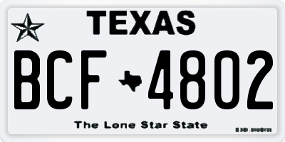 TX license plate BCF4802