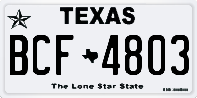 TX license plate BCF4803