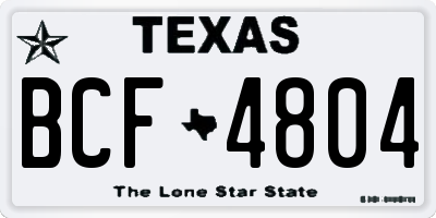 TX license plate BCF4804
