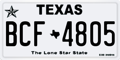 TX license plate BCF4805