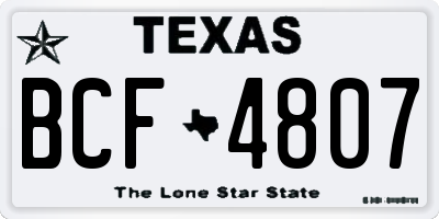TX license plate BCF4807