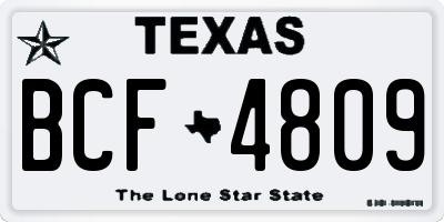 TX license plate BCF4809