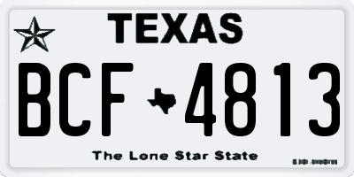 TX license plate BCF4813