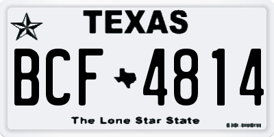 TX license plate BCF4814