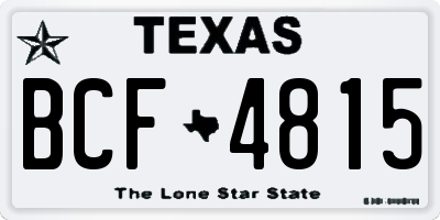 TX license plate BCF4815