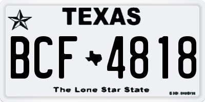 TX license plate BCF4818