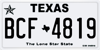 TX license plate BCF4819