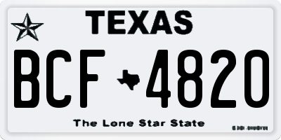 TX license plate BCF4820