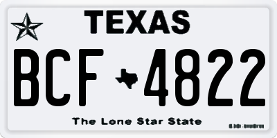 TX license plate BCF4822