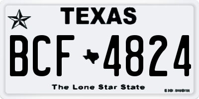 TX license plate BCF4824