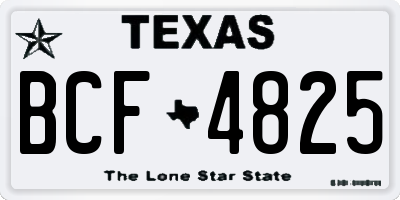 TX license plate BCF4825