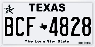TX license plate BCF4828