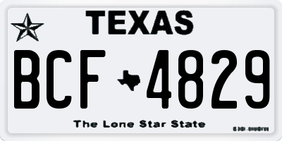 TX license plate BCF4829
