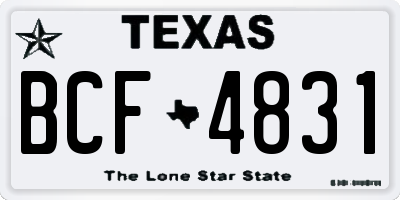 TX license plate BCF4831