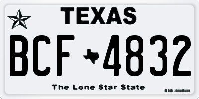 TX license plate BCF4832