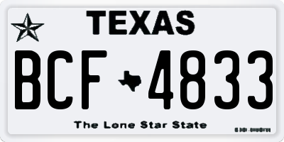 TX license plate BCF4833