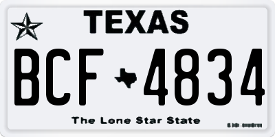 TX license plate BCF4834