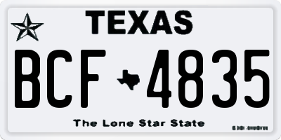 TX license plate BCF4835