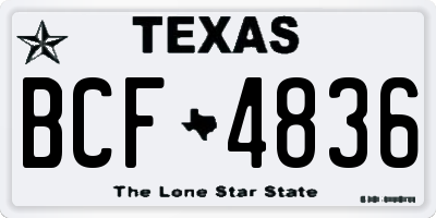 TX license plate BCF4836