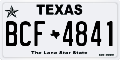 TX license plate BCF4841