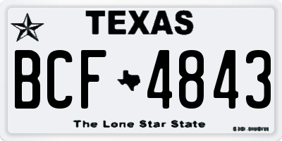 TX license plate BCF4843