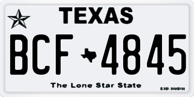 TX license plate BCF4845