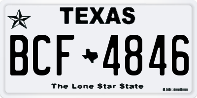 TX license plate BCF4846