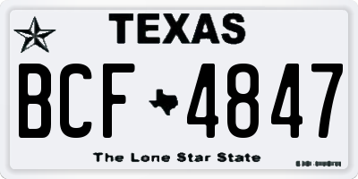 TX license plate BCF4847